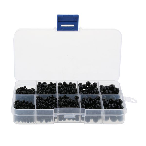 

1380pcs black plastic safety dolls eyes with a storage box, for teddy bear animal doll soft toy diy making, 3/4/5/6/8mm