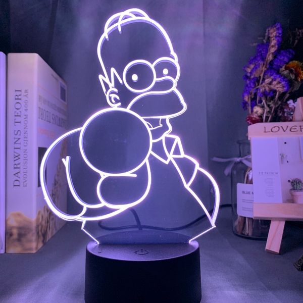 

3d illusion led night light simpsons figure unique kids birthday gift for child bedroom decor usb battery desk 3d lamp simpsons