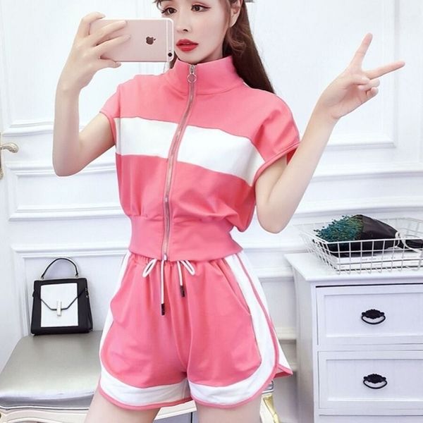 

women's costumes fashion sports suit women 2020 summer style fashionable shorts casual temperament two piece set women, White