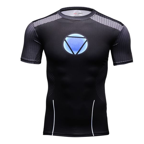 

t-shirt iron man brand men short sleeve basketball jersey jogging gym sport yoga suit, Black;blue
