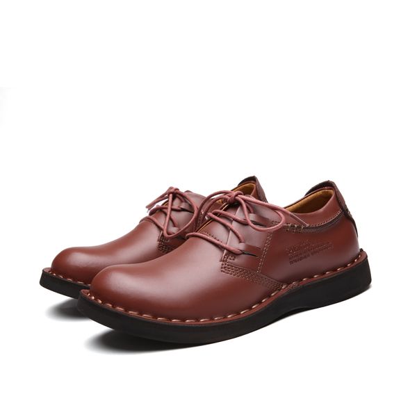 

breathable men's oxford shoes dress shoes men flats fashion genuine leather casual tooling *7802, Black