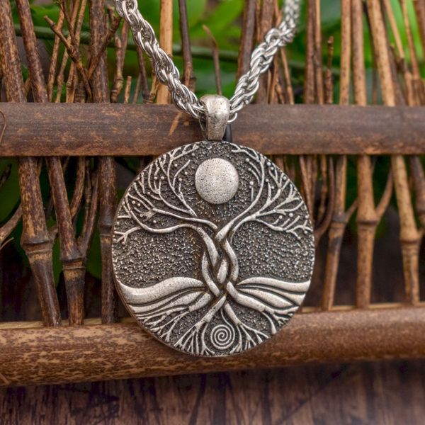 

sanlan old english moon ritual tree of life necklace, Silver