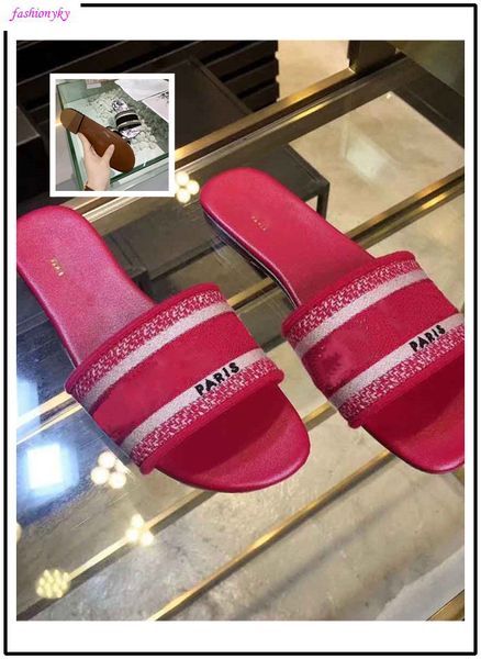 

new dazzle flowers women sandals designer slippers embroidery sandal striped beach causal slipper, Black