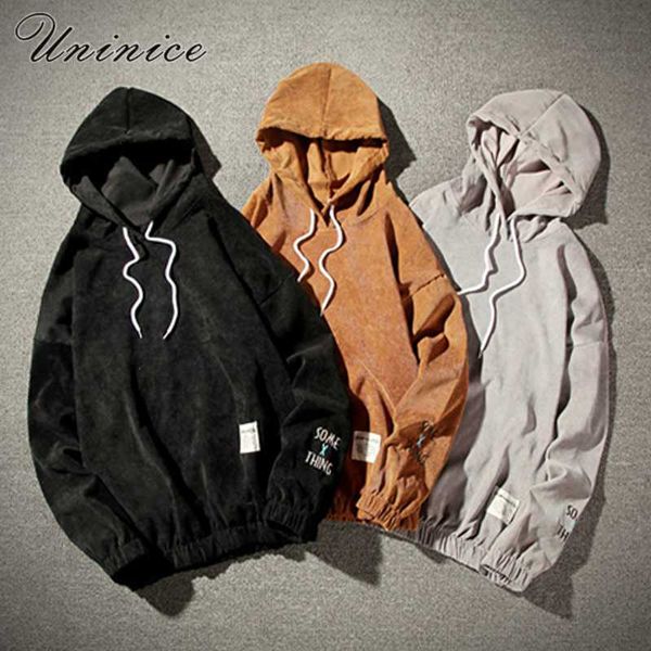 

2018 easter men's letter embroidered plus size 5xl sweatshirts corduroy male hoodies tee punk teenager with hats moletom, Black