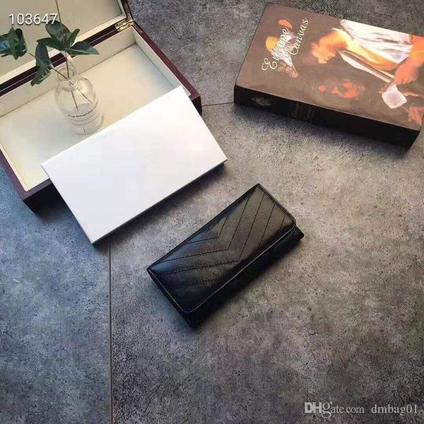 

pink sugao wallet card holder cow genuine leather women wallet fashion 2020 new style clutch coin purse with box, Red;black