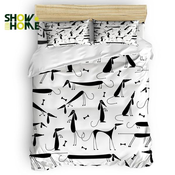 

showhome duvet cover set black and white dog duvet cover 4 piece bedding set