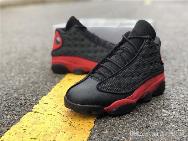 

aj аутентичный 13 bred 2018 выпуска ретро баскетбол высокой вершина черных ботинок спорт кроссовки размера сша 7.5-13 с коробкой