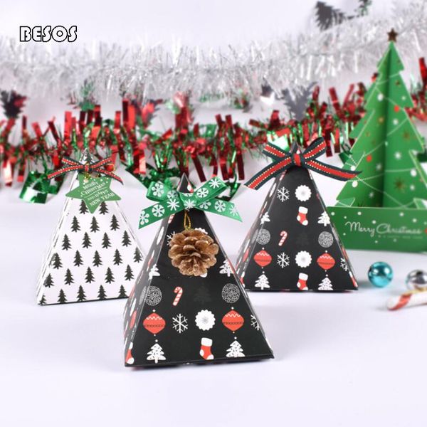 

cartoon christmas socks tree snowflake crutches christmas new year candy cookies wholesale triangle folded paper gift box b240d