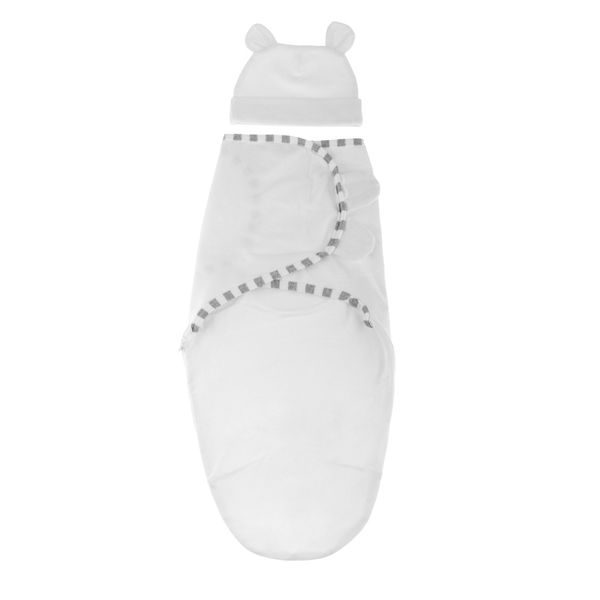 

newborn infant baby swaddle wrap blanket sleeping bag with hat