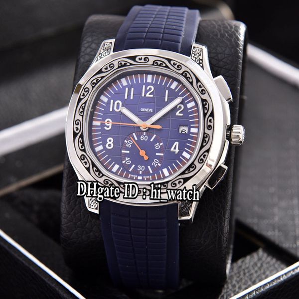 

новый aquanaut 5968 автоматические мужские часы чпу скульптура стальной корпус синий текстура циферблат оранжевый руки синий резиновый ремеш, Slivery;brown