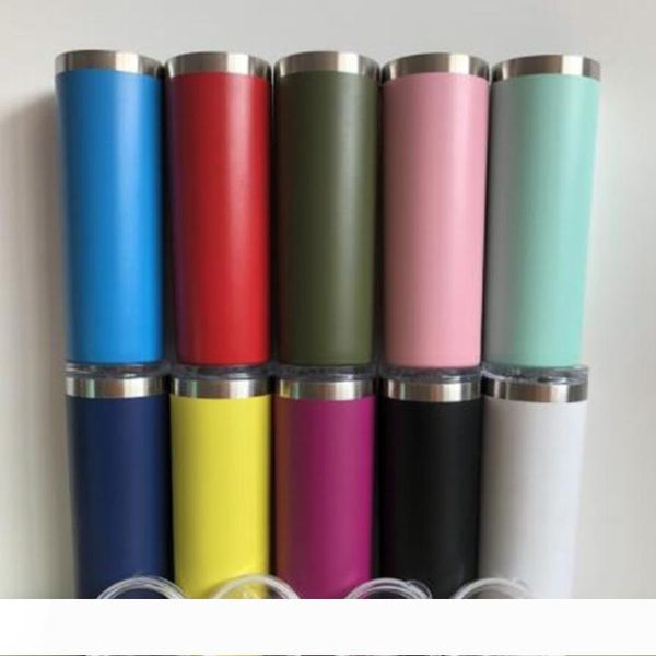 

36 color 20oz 30oz skinny stainless steel insulated double wall vacuum skinny coffee tumbler mug with lids