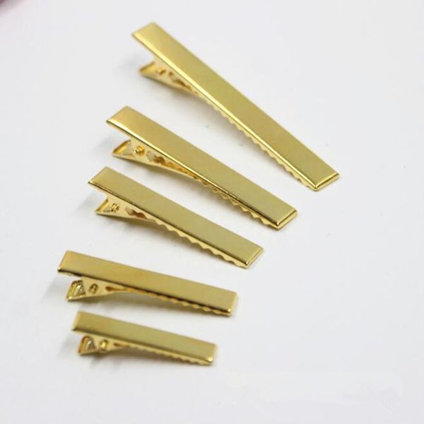 300 pçs / lote Ouro Único Prong Metal Jacaré Grampos de Cabelo Grampos de Cabelo Korker Arco 32mm / 42mm / 46mm / 56mm / 76mm