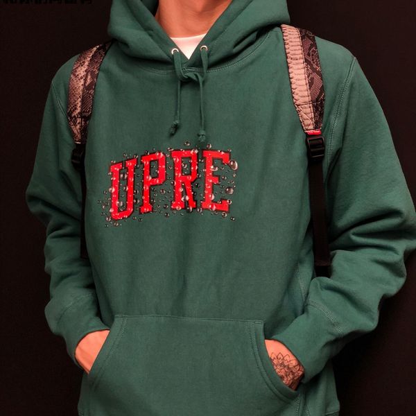 

supreme 18fw water arc с капюшоном sewatshirt box логотип толстовки с капюшоном толстовка мужчины женщины пара наряд мода повседневная уличн, Black