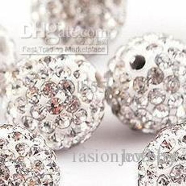 

new white 500pcs pave cz crystal disco d22s crystal beads. gemstone bead. r62