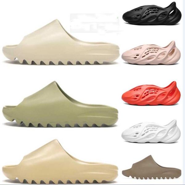

New Fashion Resin Bone Earth Brown Desert Sand EVA Foam Runner Kanye West Slides Mens Womens Slipper Slippers Sandals Size 36-45