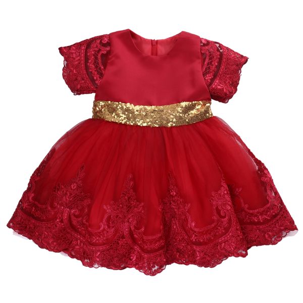 

прекрасная девушка платье дети девушки малыш принцесса бантом вечерние вечерние кружевные платья рождество малыш кружева свадебные мини плат, Red;yellow