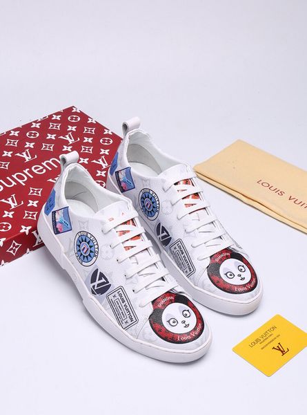 

2020 fashion men women casual shoes luxury design shoes genuine leather bee embroidered ace shoes withfor, Black;red