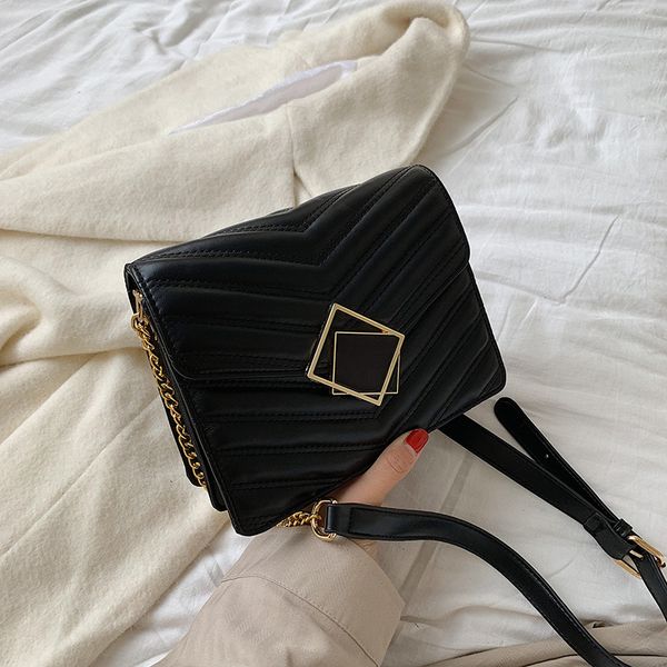 

chain pu leather crossbody bags for women 2020 small shoulder messenger bag special lock design female travel handbags