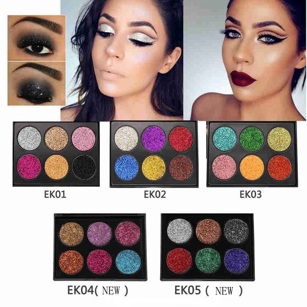 

new popfeel 6 color makeup glitter eyeshadow palette metallic makeup palette waterproof brighten eye glow shimmer pigments cosmetics