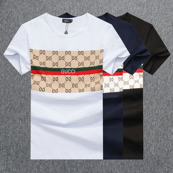 

gc fashion designer men tshirt locomotive wild casual pullover  print summer custom t shirt tide brand loose washed sports top, White;black