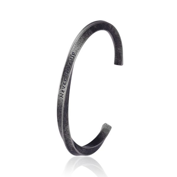 

никогда не сдавайтесь ретро спираль буквами браслет мужчины и женщины популярные титана стали ювелирные изделия студенты вдохновение браслет, Silver