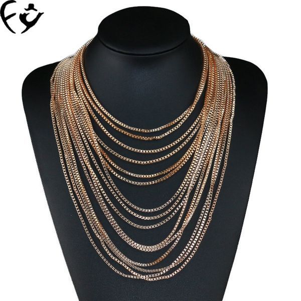 

vintage pendant chain chain bone multi tassel sweater fy160201, Silver