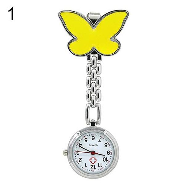 

women's cute pendant butterfly nurse clip-on brooch quartz hanging pocket watch pocket watch nurse, Slivery;golden