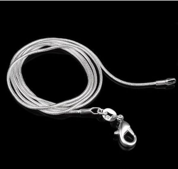 

1mm snake chain necklace 925 sterling silver fashion chains women jewelry necklace diy accessories price 16 18 20 22 24 inch