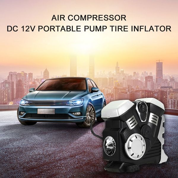 

kkmoon dc 12v portable air compressor pump tire inflator with led digital display up to 150psi for car bicycle suv boat