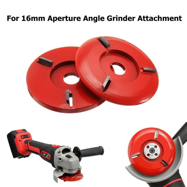 

90mm diameter 16mm bore red power wood carving disc angle grinder attachment