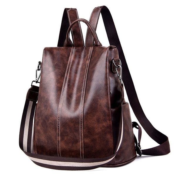 

selling casual women backpacks double shoulder bags soft leather backpack women's bags back zip open female school backpack