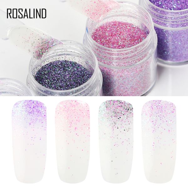 

rosalind nail glitter powder holographic chrome for gel nail polish pigment powder manicure sparkles for nails art glitter set, Silver;gold