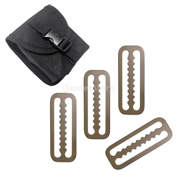 

scuba diving spare weight belt pocket +4pcs 2" weight belt webbing keeper retainer