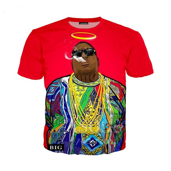 

мода рэпер пресловутый b. i. g. biggie smalls тупак 2pac женщины / мужчины новый летний унисекс смешные 3d печати crewneck повседневная футб, White;black