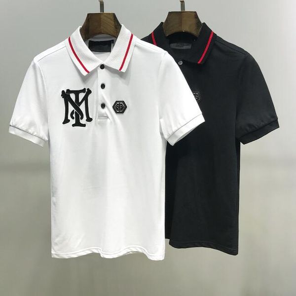 

italy designer polo shirt t shirts 2020 polos snake bee floral embroidery mens polos high street fashion stripe print polo t-shirt #5041, White;black
