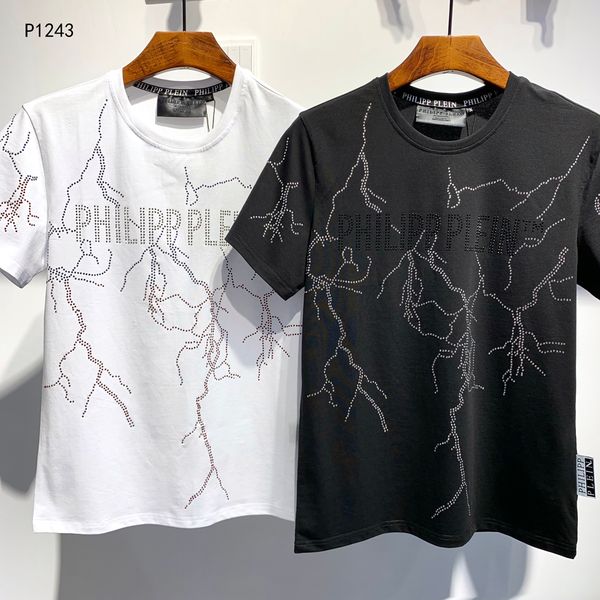 

pp philip plain brand mens designer t shirts firmata uomo fashion luxury designer t shirt summer homme mens skull tshirt tee 1243