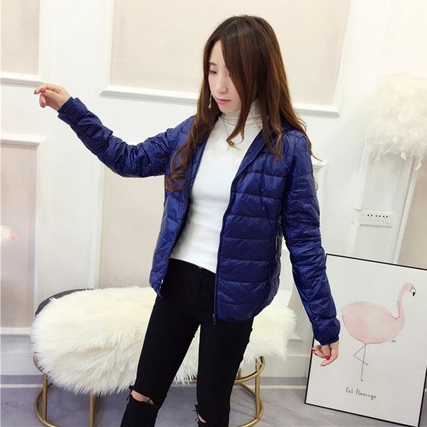 

boodinerinle winter women's down jacket warm ultra light down jacket women plus size thin long sleeve hooded jackets for women, Black