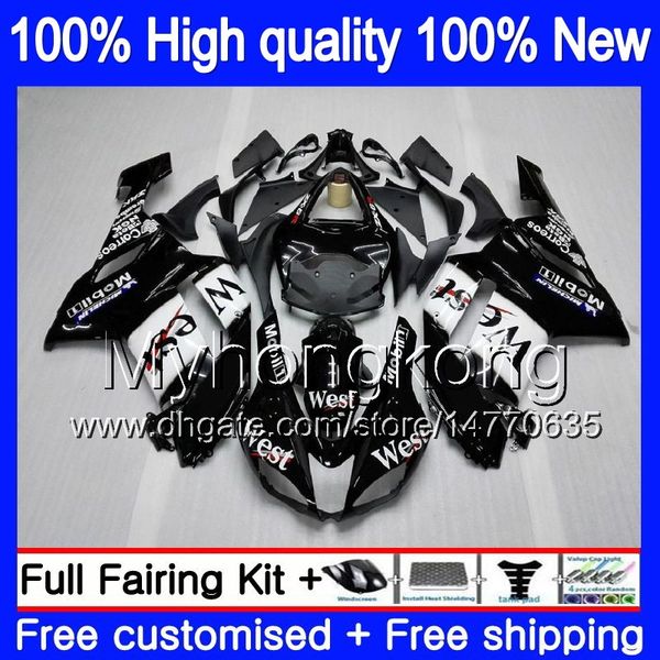 Body + 8Gifts для KAWASAKI ZX 6R 6 R 600cc ZX636 2007 2008 209MY.20 ZX636 ZX600 600 ZX6R 07 08 ZX 636 ZX6R 07 08 Обтекатели Новый черный запад