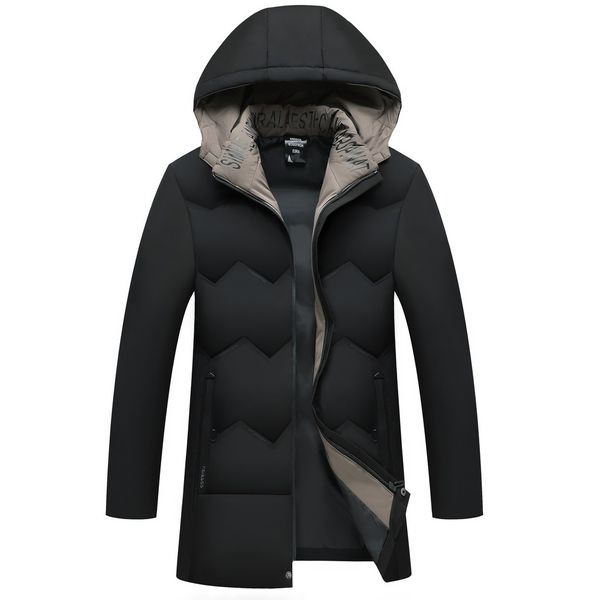 

plus size men's parka coat 2020 new autumn winter casual keep warm pocket button down jacket coat chaqueta invierno hombre, Black