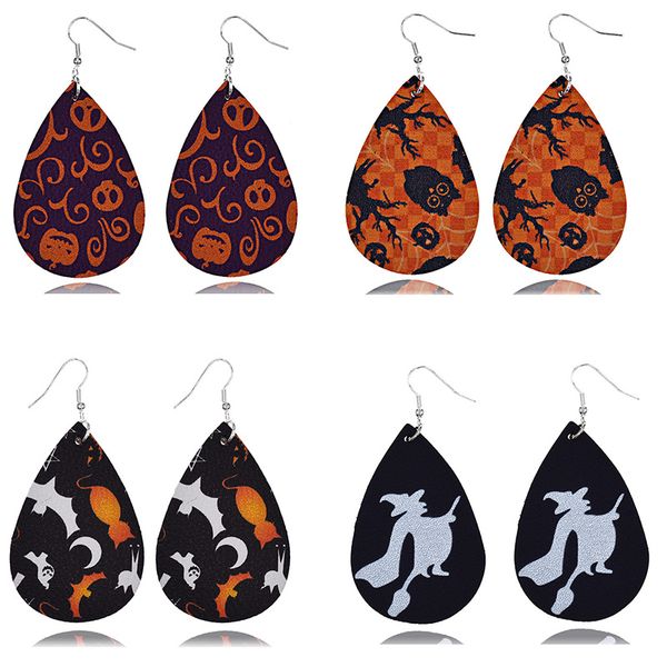 

cpop хэллоуин кожа серьги teardrop мода ювелирные изделия bat тыква шаньтоу water drop серьги женщины аксессуары горячее девушки подарков 20, Silver