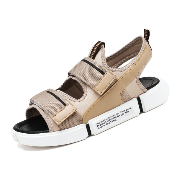 

summer outdoor men flats casual beach athletic shoes non-slip gladiator sandals comfort rubber cool men sandals, Black