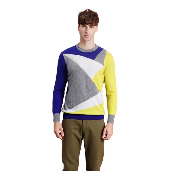 

zhili men's autumn winter pullover casual knitted cashmere sweater, White;black