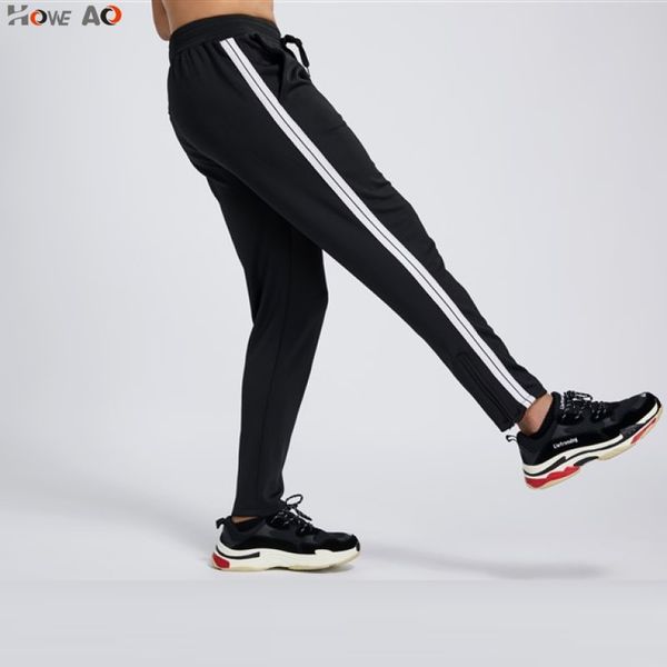 

howe ao outdoor pants men elastic new arrival jogging football training pants men sports leggings running fitness, Black;blue