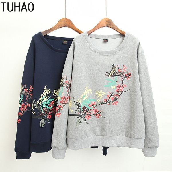 

tuhao 2019 осень повседневной женщина толстовка толстовка плюс размер 5xl 4xl 3xl печать с длинным рукавом толстовка с капюшоном женщина топ, Black