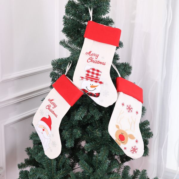 

christmas home decor pull flannel candy socks bag plush christmas tree hanging large socks gift candy bag decoration