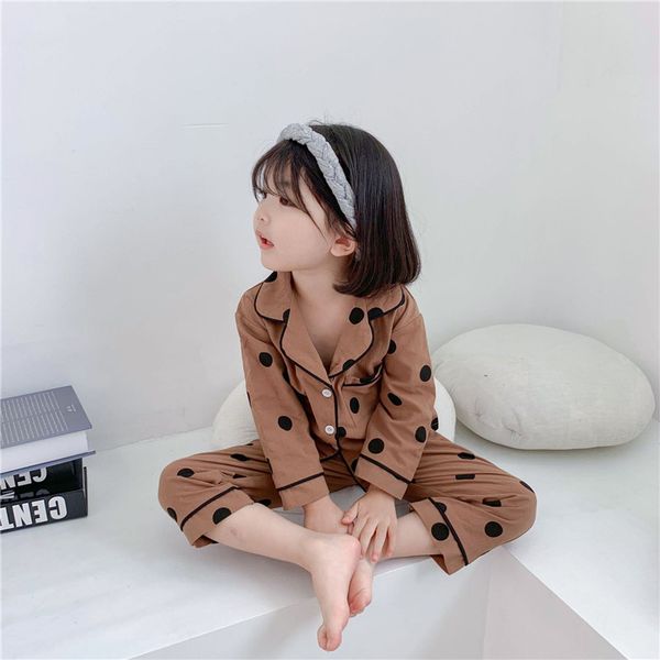 

new kids pajamas set linen baby boy girl printing pajamas children autumn/winter sleepwear infant long sleeves pajamas y200704, Blue;red