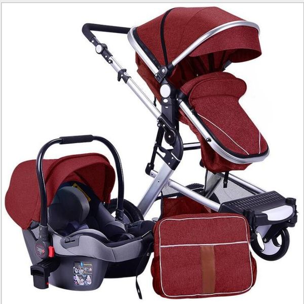 

2019 new baby stroller 2 in 1 carriage high landscape pram with mama bag