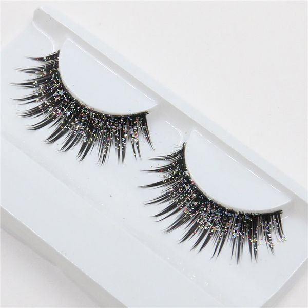 

a pair natural tapered false eyelash exaggerated fashion glitter fake eyelashes makeup tools