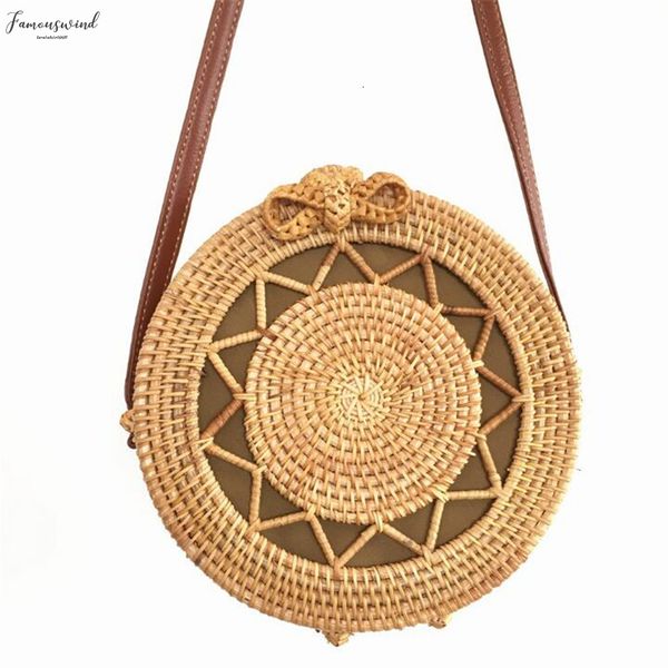 

fashion rattan bags handbags for women 2020 bali bohemian bags summer beach straw bag shoulder crossbody round bag bolsa