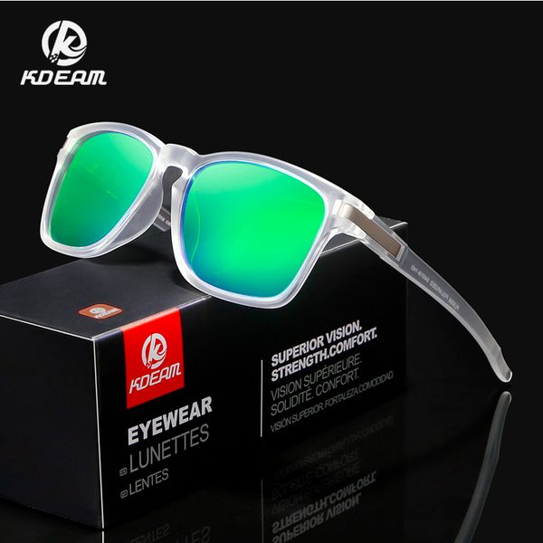 

kdeam sports fashion sunglasses polarized mirror lens anti-reflective men sun glasses square outdoor uv400 with case kd9358, White;black